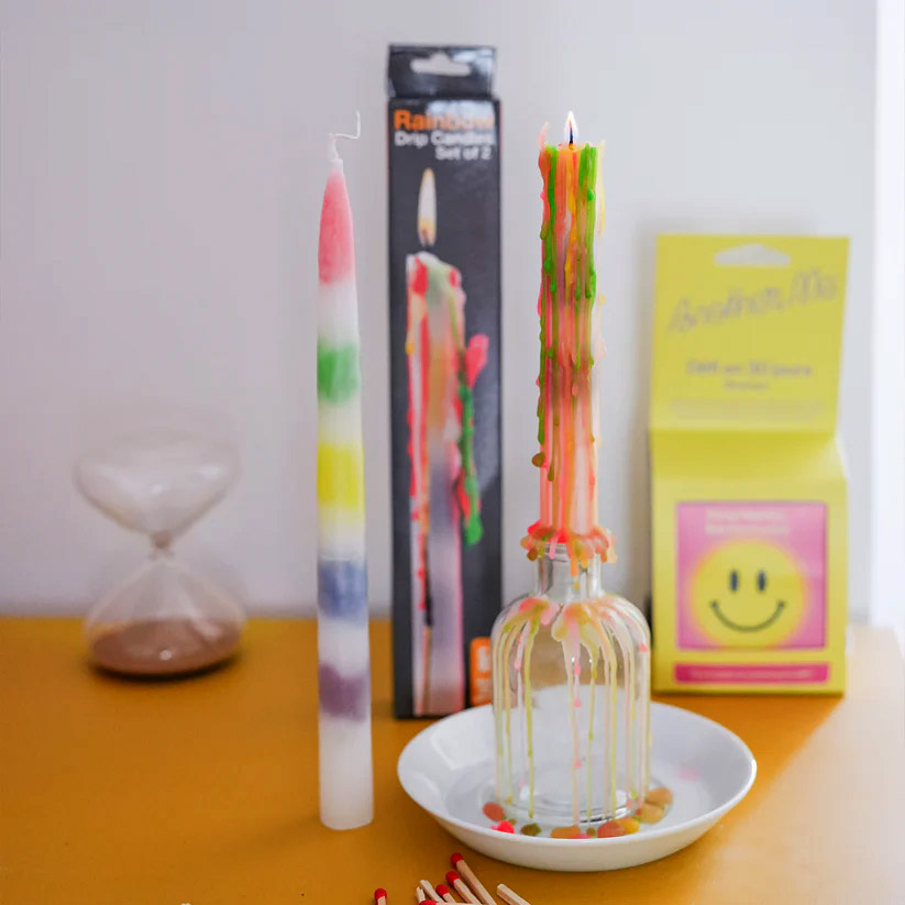 Bougies dégoulinantes Arc-en-ciel - Rainbow Drip Candles