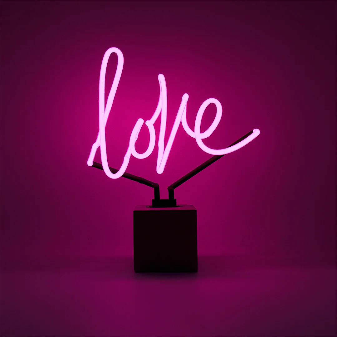 Lampe Néon Base Béton  - Love